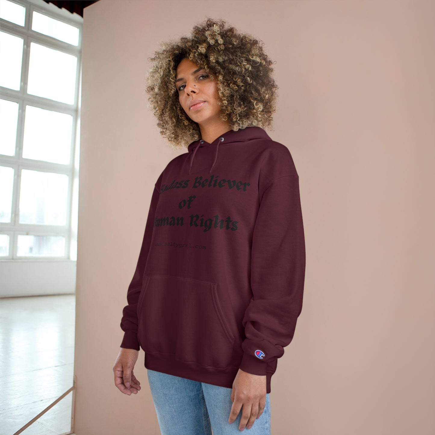 Badass Believer of Human Rights Champion Hoodie - Cozy Graphic Pullover for Casual Wear