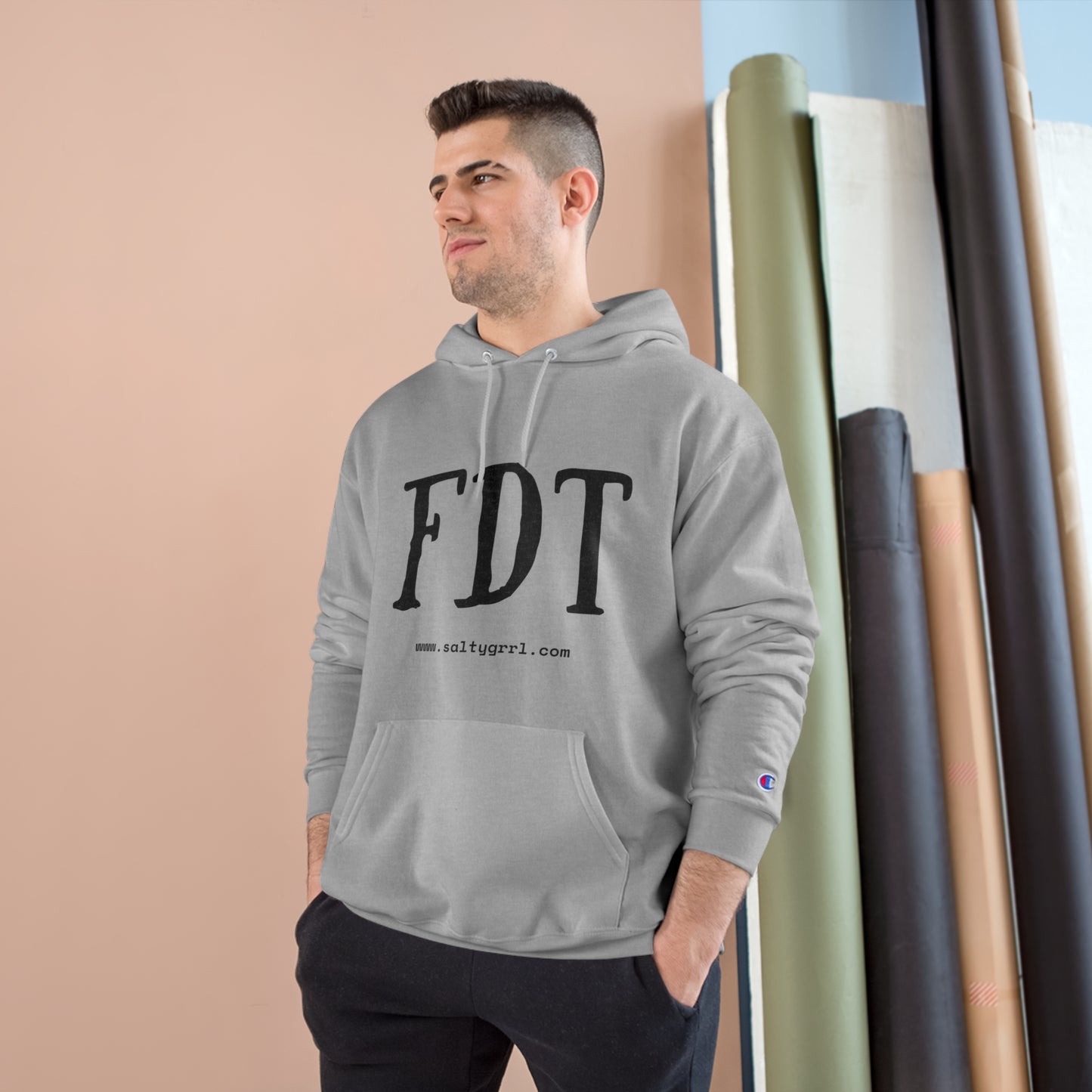 FDT Champion Hoodie - Cozy Graphic Pullover for Casual Wear