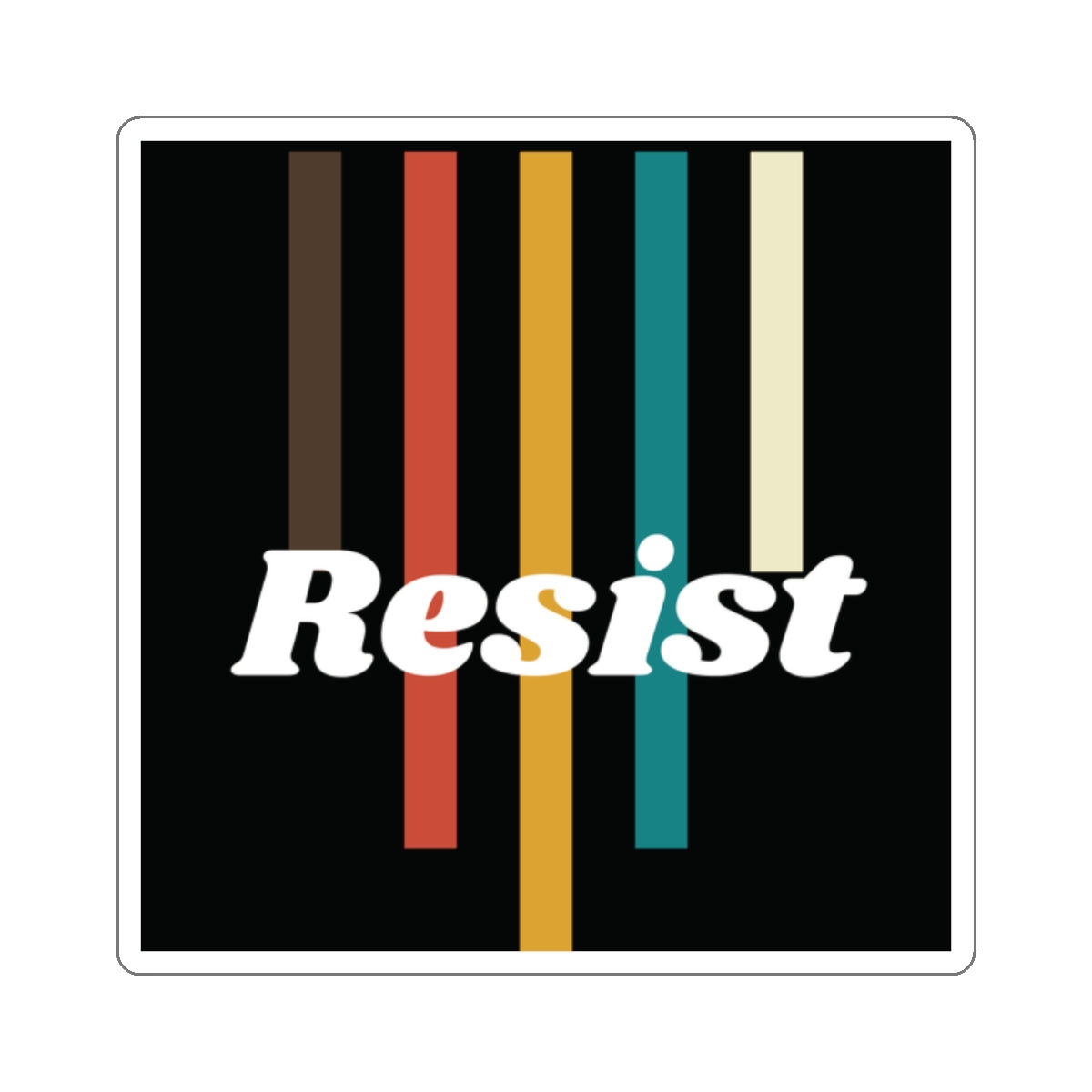 Colorful 'Resist' Kiss-Cut Stickers for Empowerment and Creativity