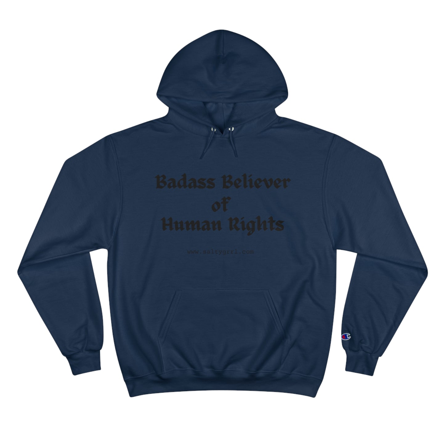 Badass Believer of Human Rights Champion Hoodie - Cozy Graphic Pullover for Casual Wear