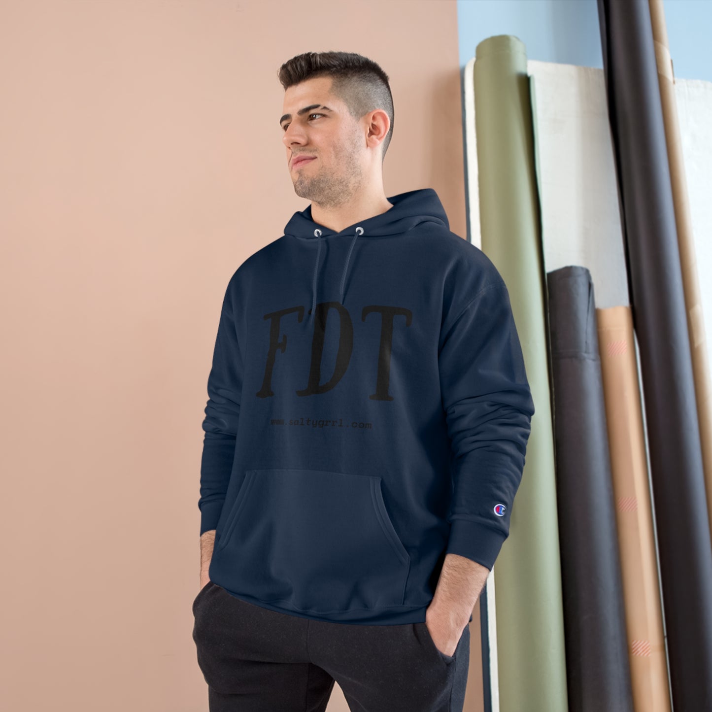 FDT Champion Hoodie - Cozy Graphic Pullover for Casual Wear