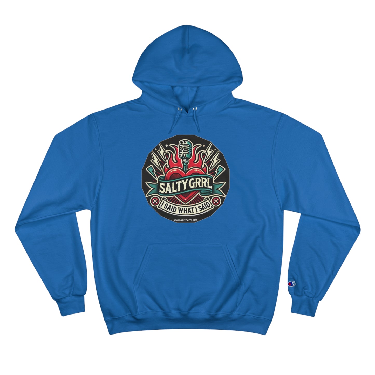 Salty Grrl Champion Hoodie - Artistic Graphic Pullover