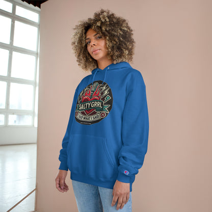 Salty Grrl Champion Hoodie - Artistic Graphic Pullover