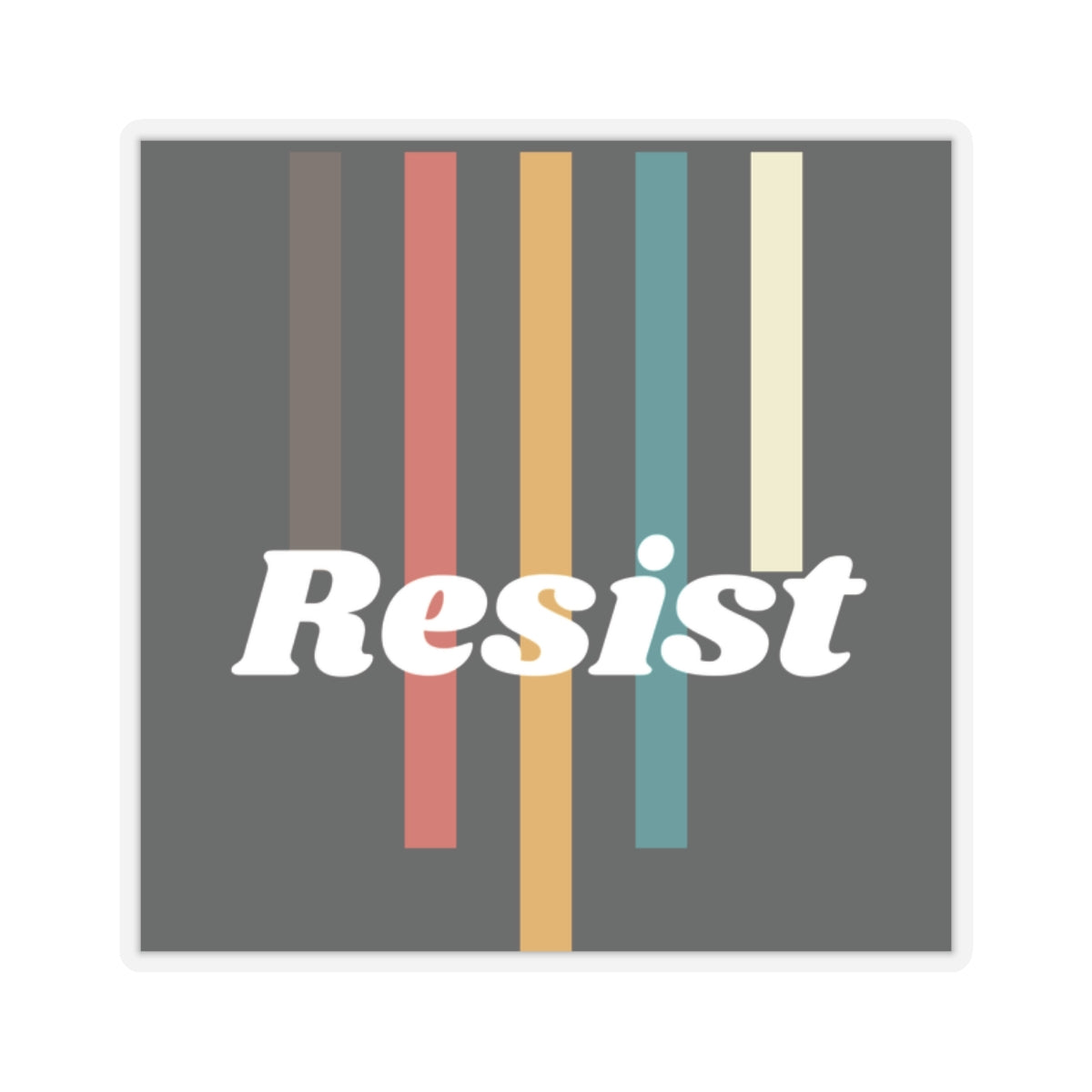 Colorful 'Resist' Kiss-Cut Stickers for Empowerment and Creativity
