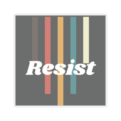 Colorful 'Resist' Kiss-Cut Stickers for Empowerment and Creativity