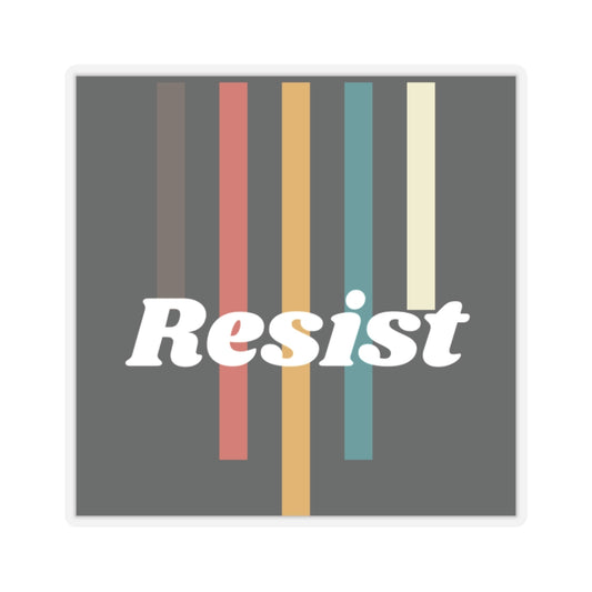 Colorful 'Resist' Kiss-Cut Stickers for Empowerment and Creativity