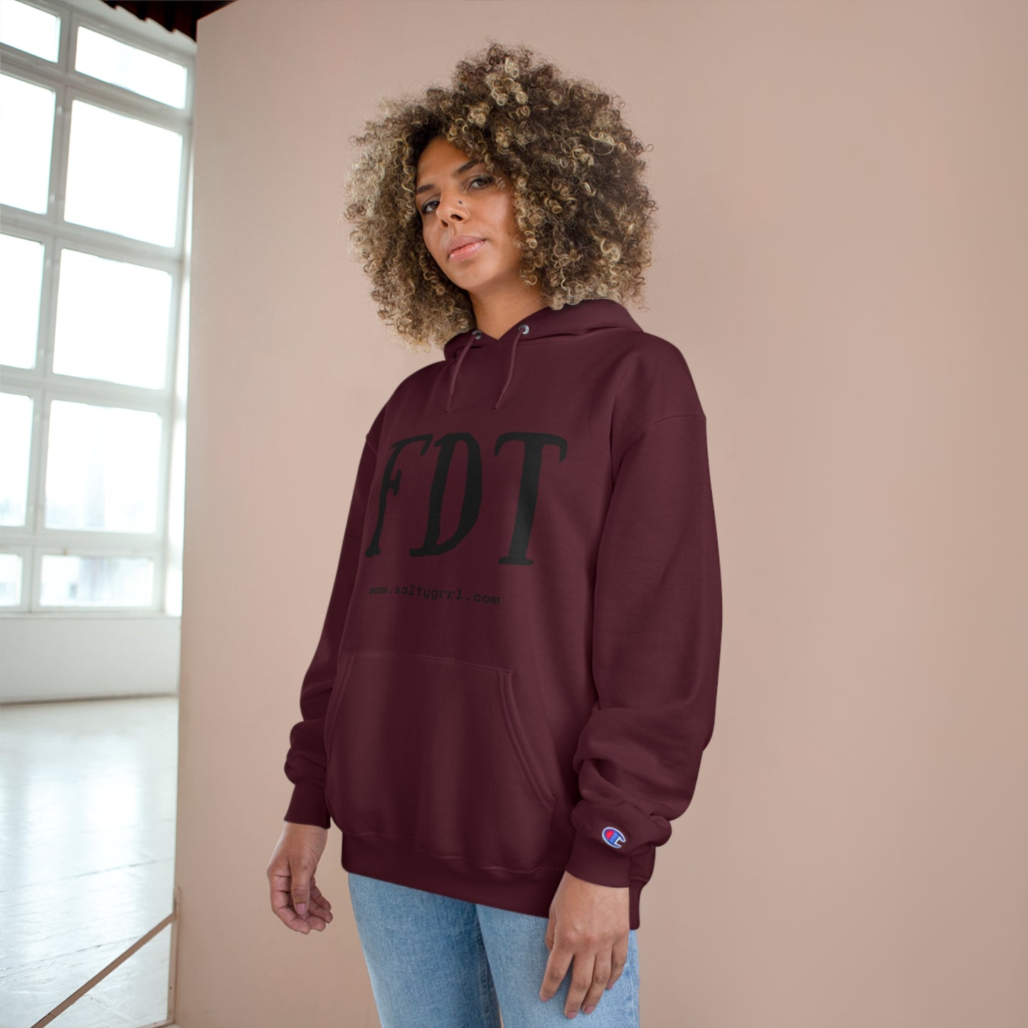 FDT Champion Hoodie - Cozy Graphic Pullover for Casual Wear