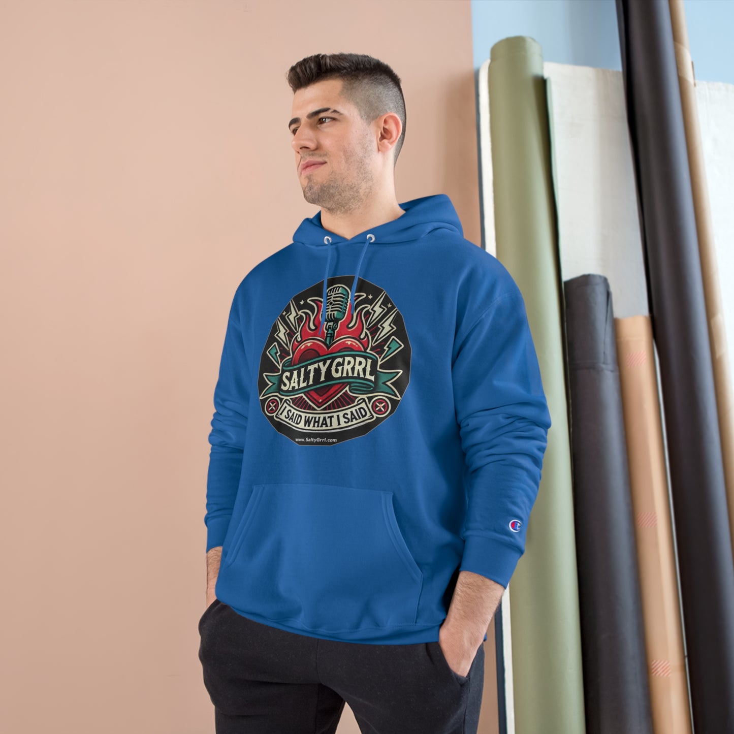 Salty Grrl Champion Hoodie - Artistic Graphic Pullover