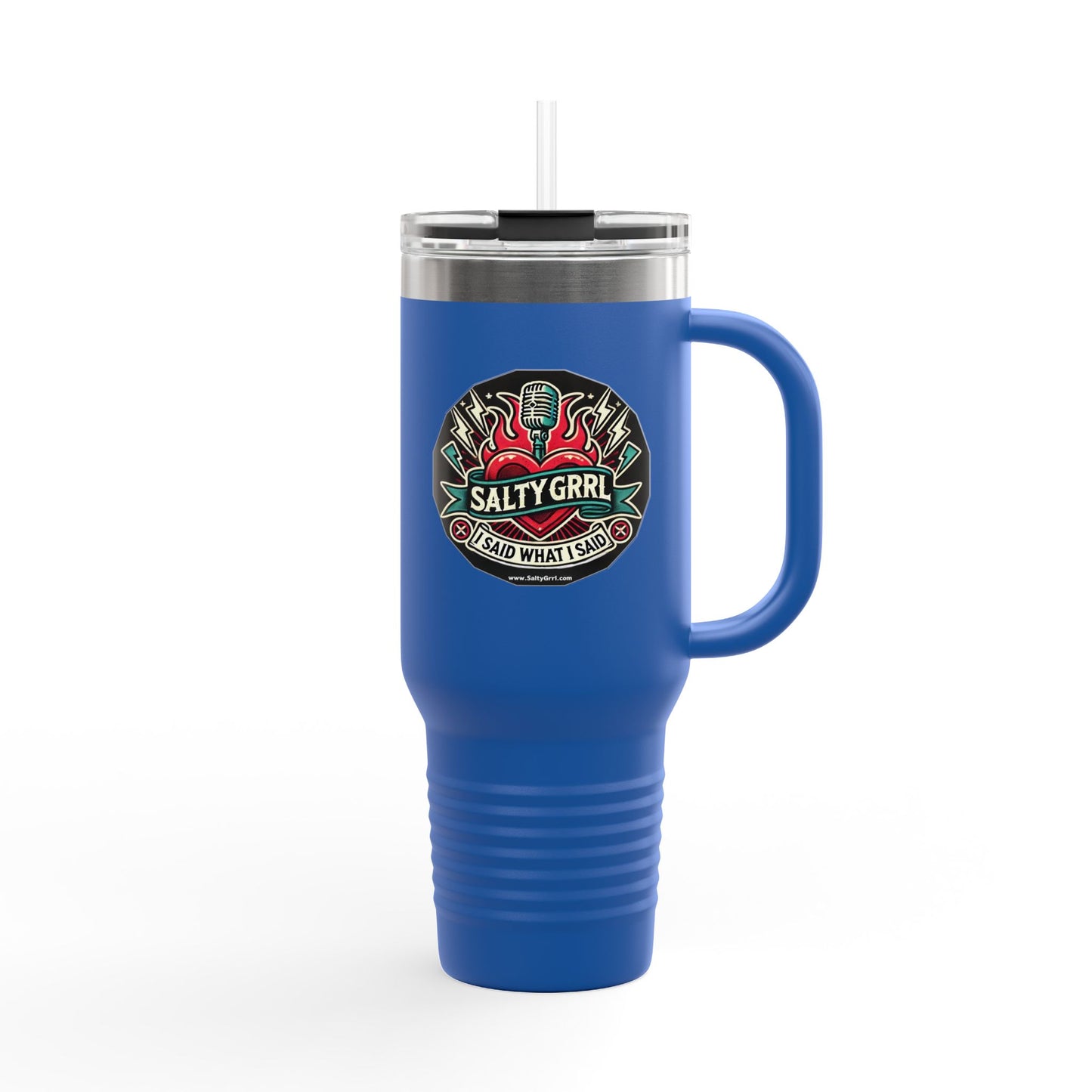 Salty Grrl Insulated Travel Mug - 40oz Motivational Tumbler with Straw
