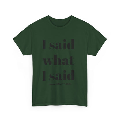Salty Grrl Unisex Heavy Cotton Tee - I Said What I Said Statement Shirt