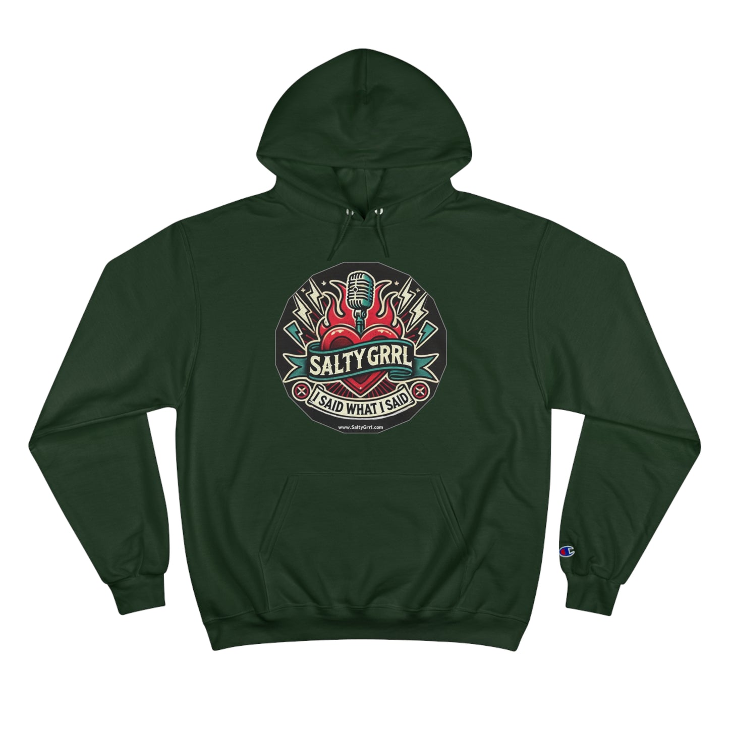 Salty Grrl Champion Hoodie - Artistic Graphic Pullover
